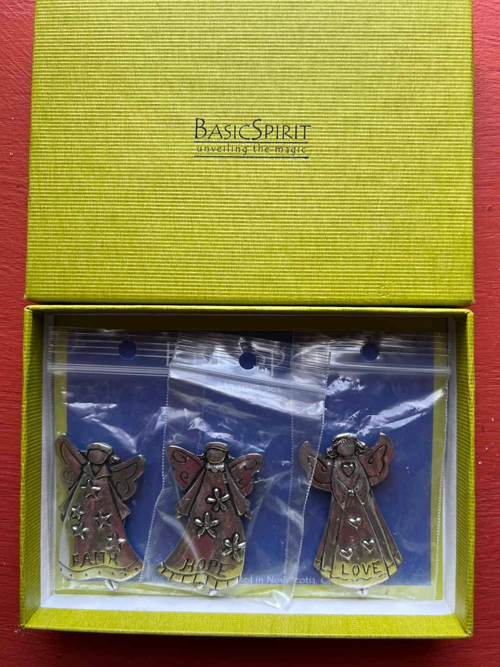 Love, Hope, Faith Angel Magnet Set